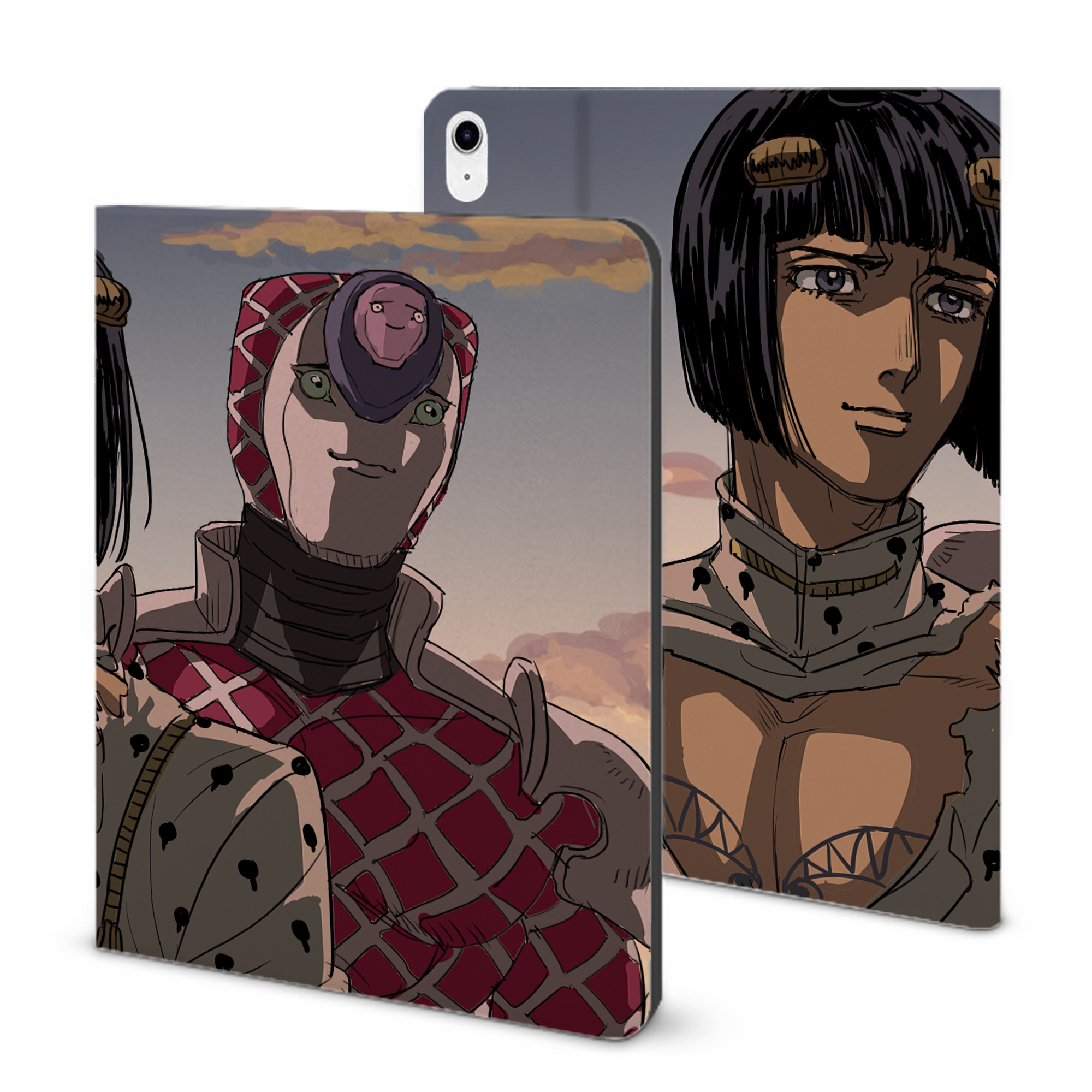（画像用） ジョジョの奇妙な冒険 JoJo's Bizarre Adventure IPad ケース ブック型 PUレザー TPU 耐衝撃 軽量 薄型 ペン収納なし 全面保護 IPad 各モデル対応